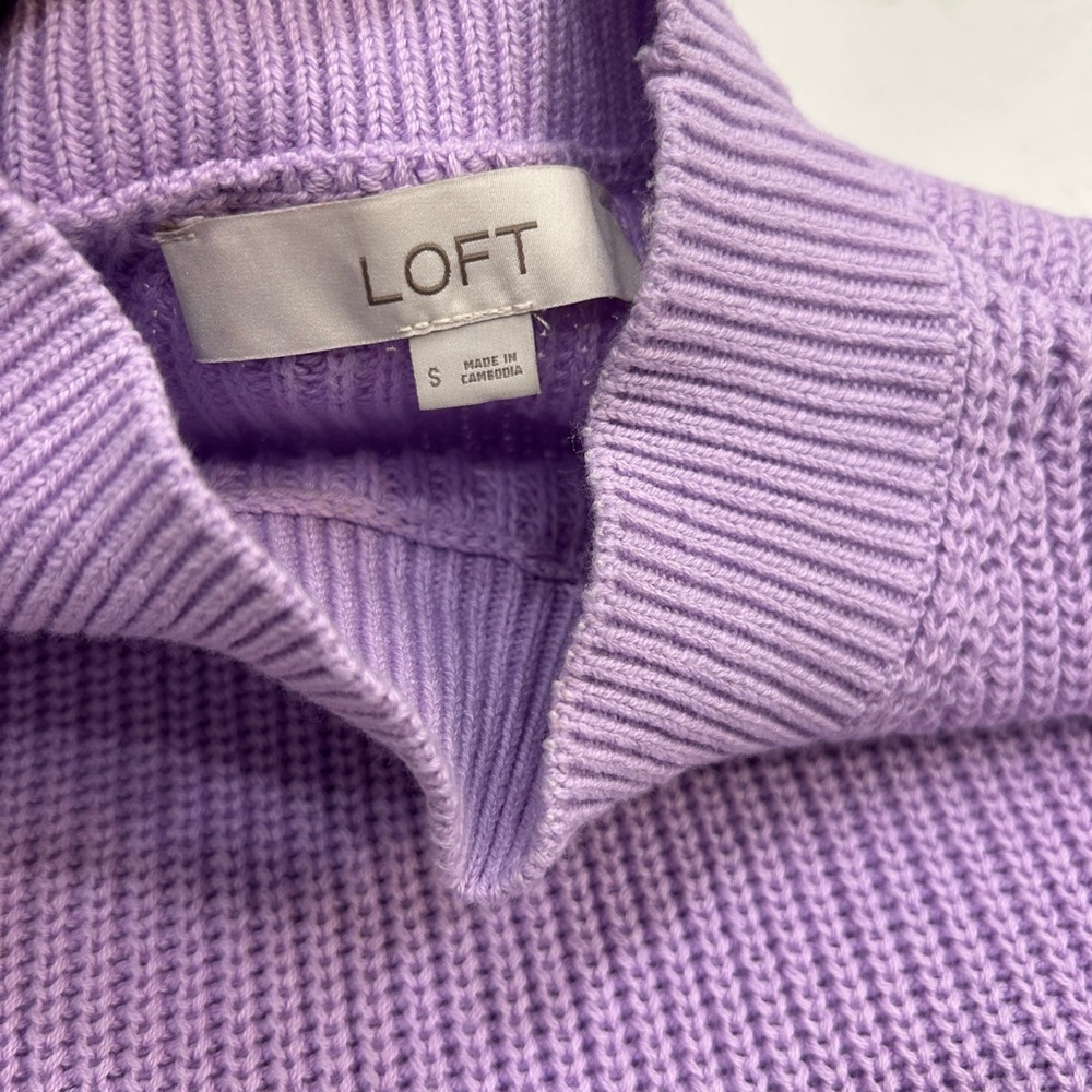 LOFT Lilac Ribbed Sweater - Picture 5 of 8